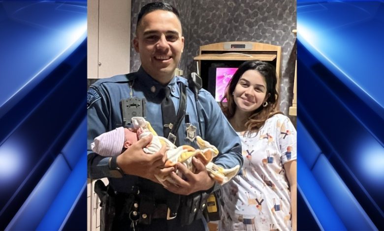 State Trooper escorts women in labor to hospital after traffic stop for speeding on I-91